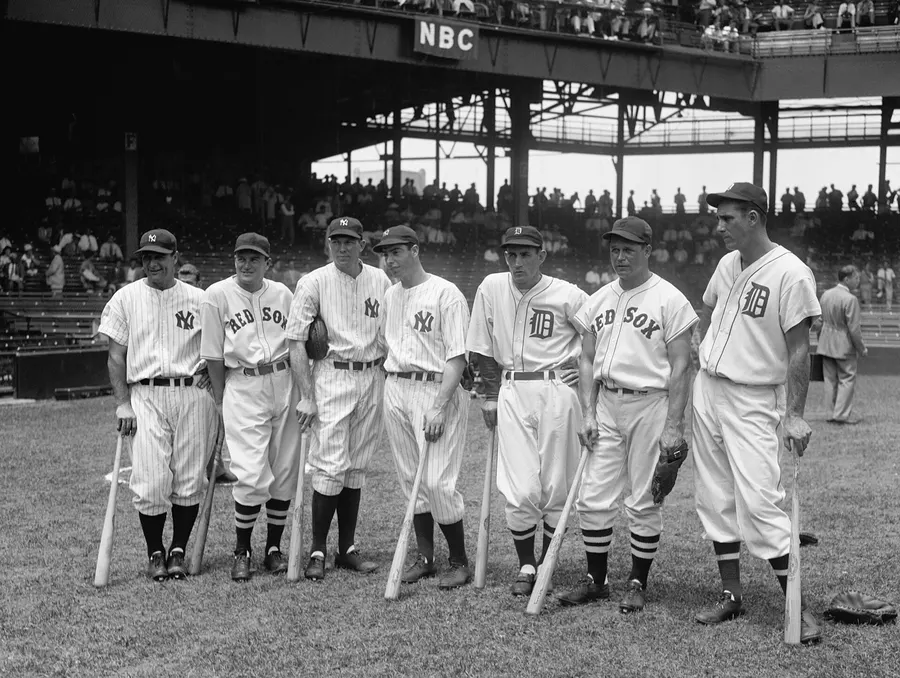 American League All-Stars in 1937, Joe DiMaggio among them