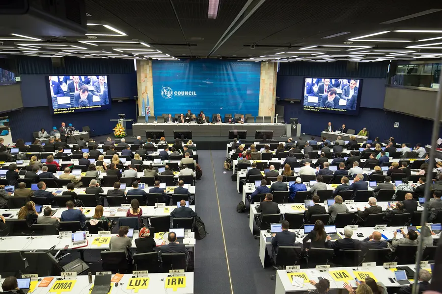 A meeting of the ITU Council in Geneva in 2018