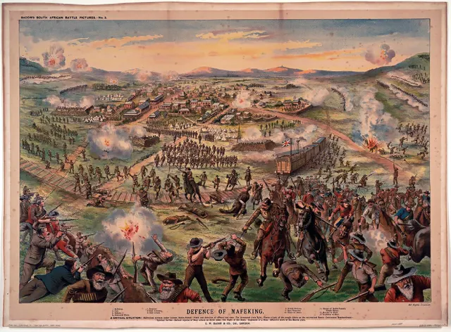 A Bacon's war print of the defence of Mafeking
