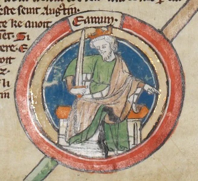 King Edmund I as shown in a later medieval depiction