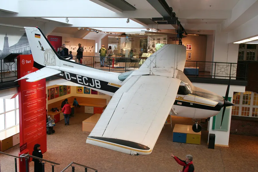 The Cessna 172 that Mathias Rust flew to Moscow, now kept as a museum exhibit