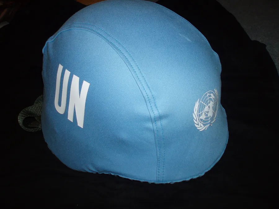 The blue helmet worn by United Nations peacekeepers