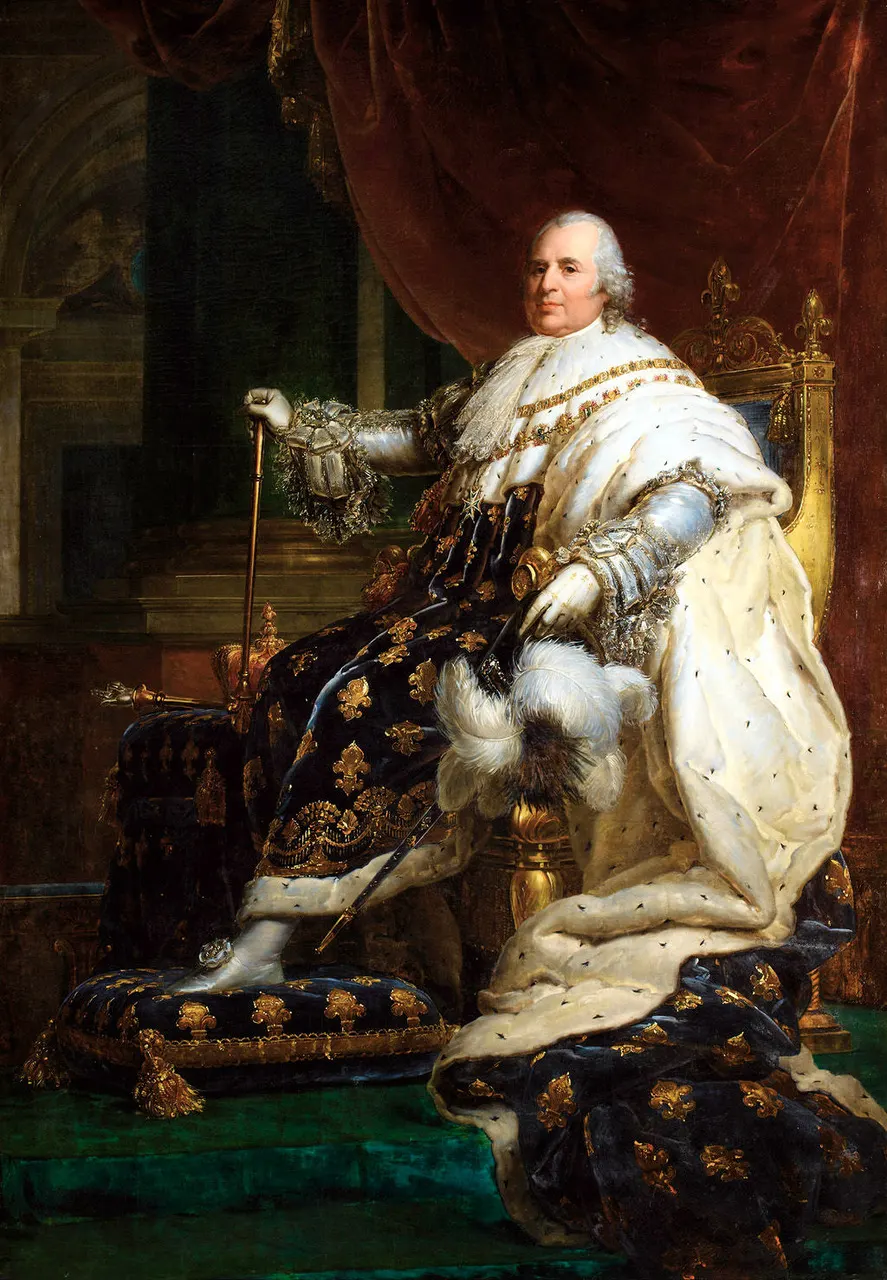 Louis XVIII, the restored Bourbon king whose government made the first Treaty of Paris