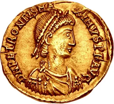 A gold solidus of Petronius Maximus from the Rome mint, emperor for barely eleven weeks