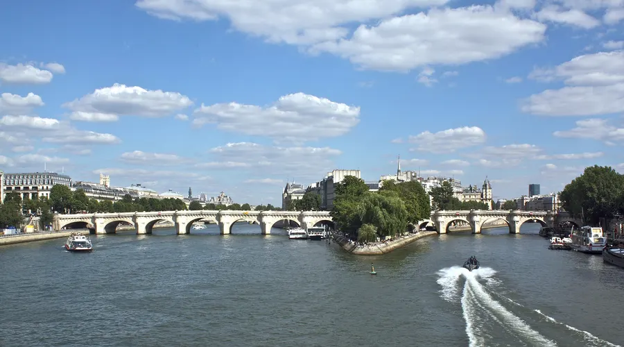 The Pont Neuf crossing the Seine in Paris