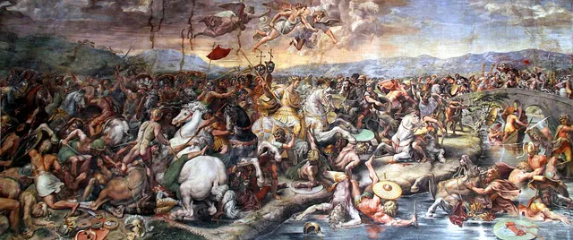The Battle of the Milvian Bridge, painted by Giulio Romano and his workshop in the Vatican.