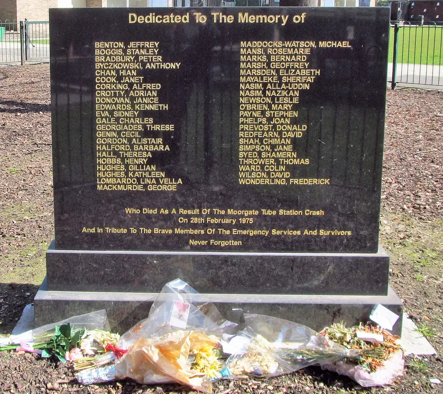 The memorial to those who died, in Finsbury Square, London.