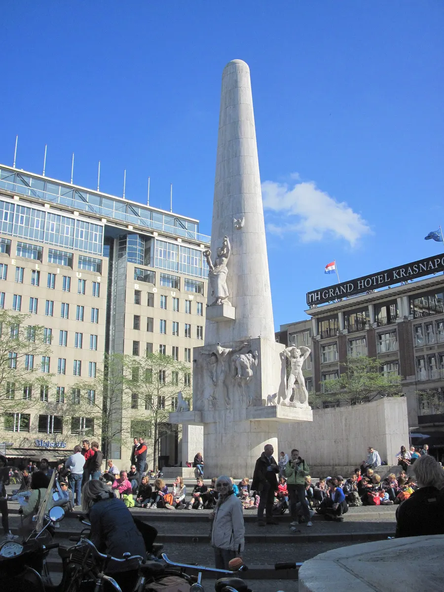 The National Monument on Dam Square in Amsterdam, where the national wreath-laying takes place.