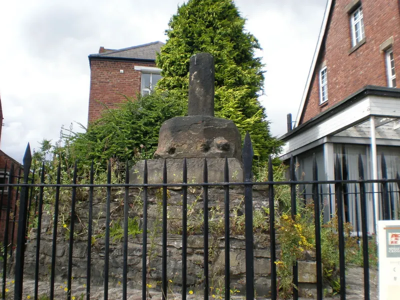 The monument that marks the site of the battle of Neville's Cross at Durham.