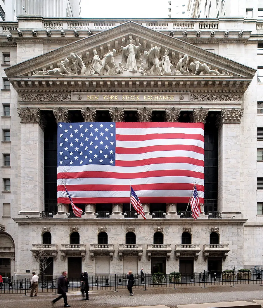 The New York Stock Exchange on Wall Street, 2008.