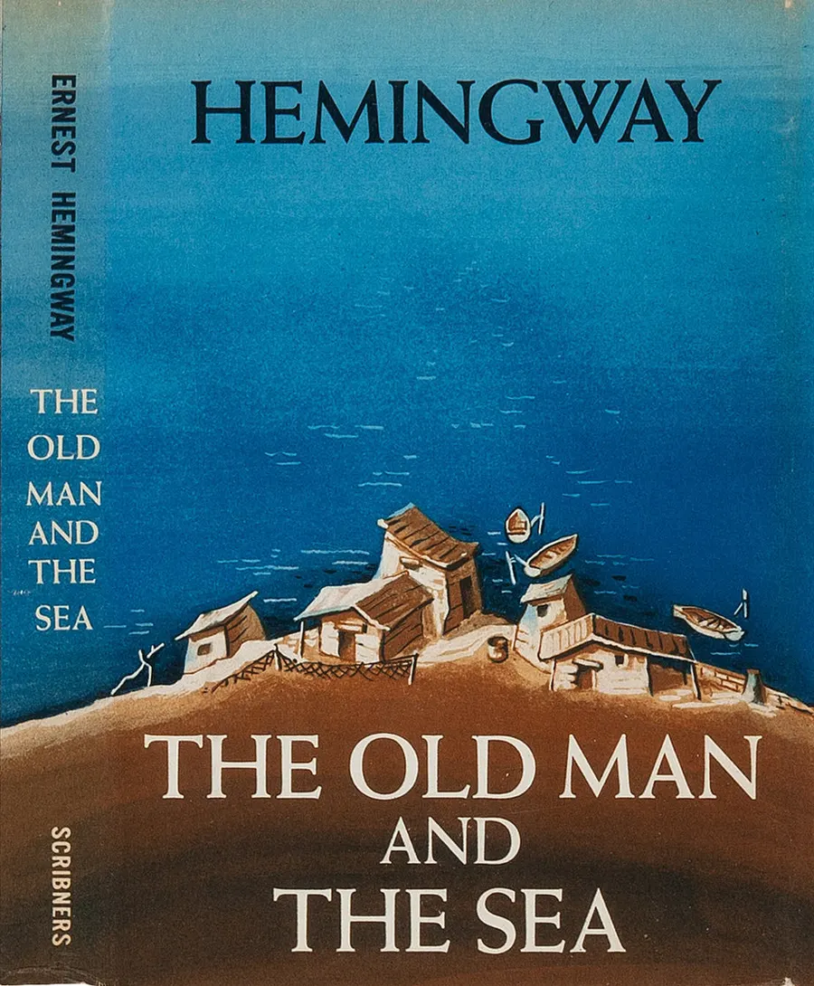 The jacket of the first edition of The Old Man and the Sea, published by Scribner in 1952.
