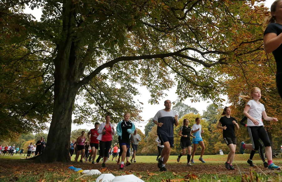 Runners at Bushy parkrun in London
