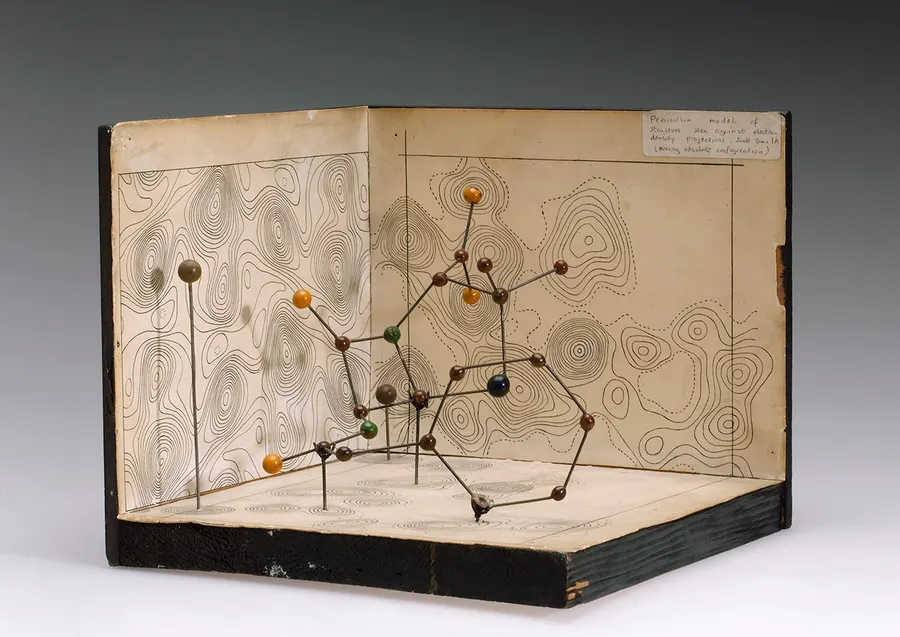 Dorothy Hodgkin's molecular model of penicillin, made about 1945, at the Science Museum in London.
