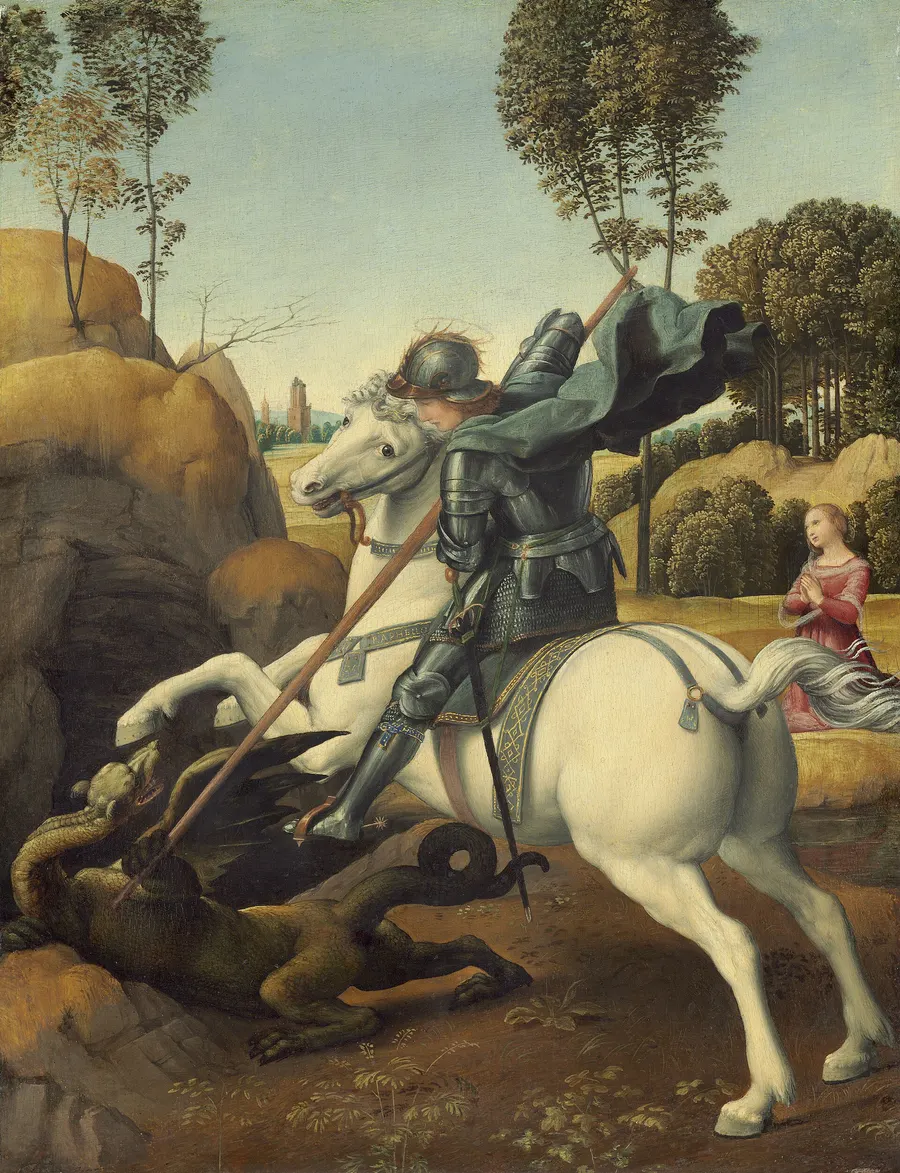 Saint George and the Dragon, painted by Raphael around 1506 (National Gallery of Art, Washington).
