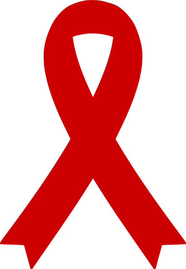 The red ribbon, symbol of HIV and AIDS awareness.