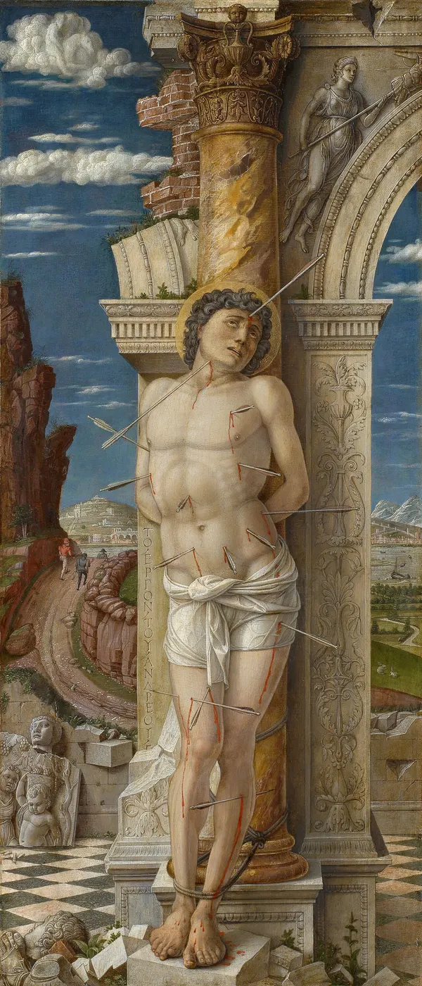 Saint Sebastian, painted by Andrea Mantegna about 1460 (Kunsthistorisches Museum, Vienna).