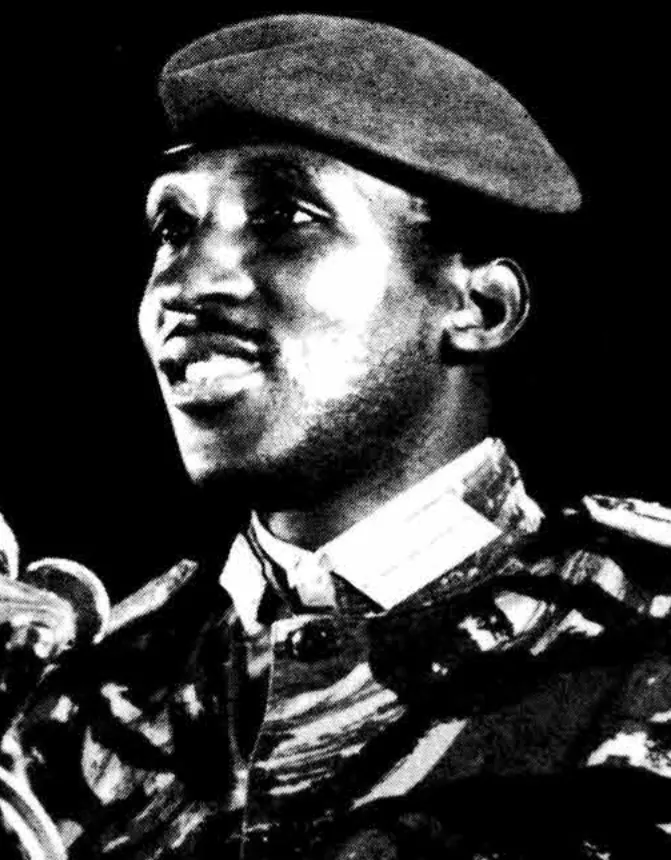 Thomas Sankara speaking in Harlem, New York, in 1984, the year he renamed his country
