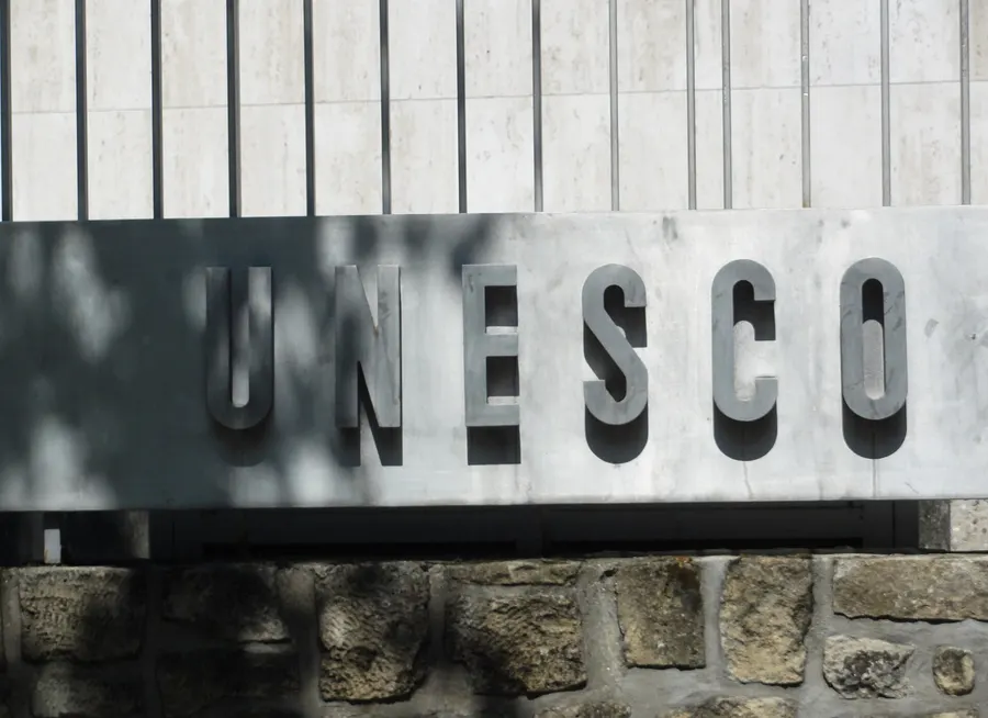 The sign at UNESCO's headquarters in Paris, photographed in 2012.