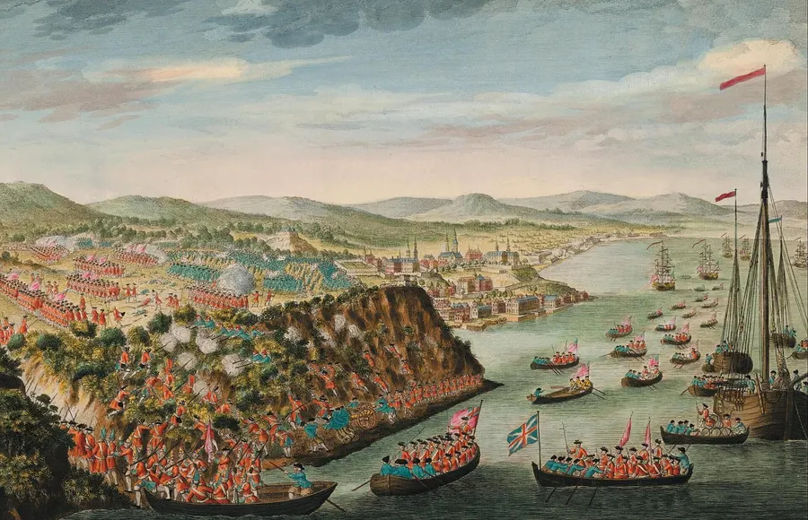 A view of the taking of Quebec, 13 September 1759: an engraving of 1797 based on a sketch by Hervey Smyth, General Wolfe's aide-de-camp
