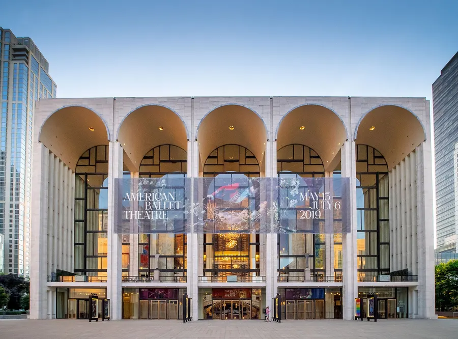 The Metropolitan Opera House at Lincoln Center, New York, with its five tall arches