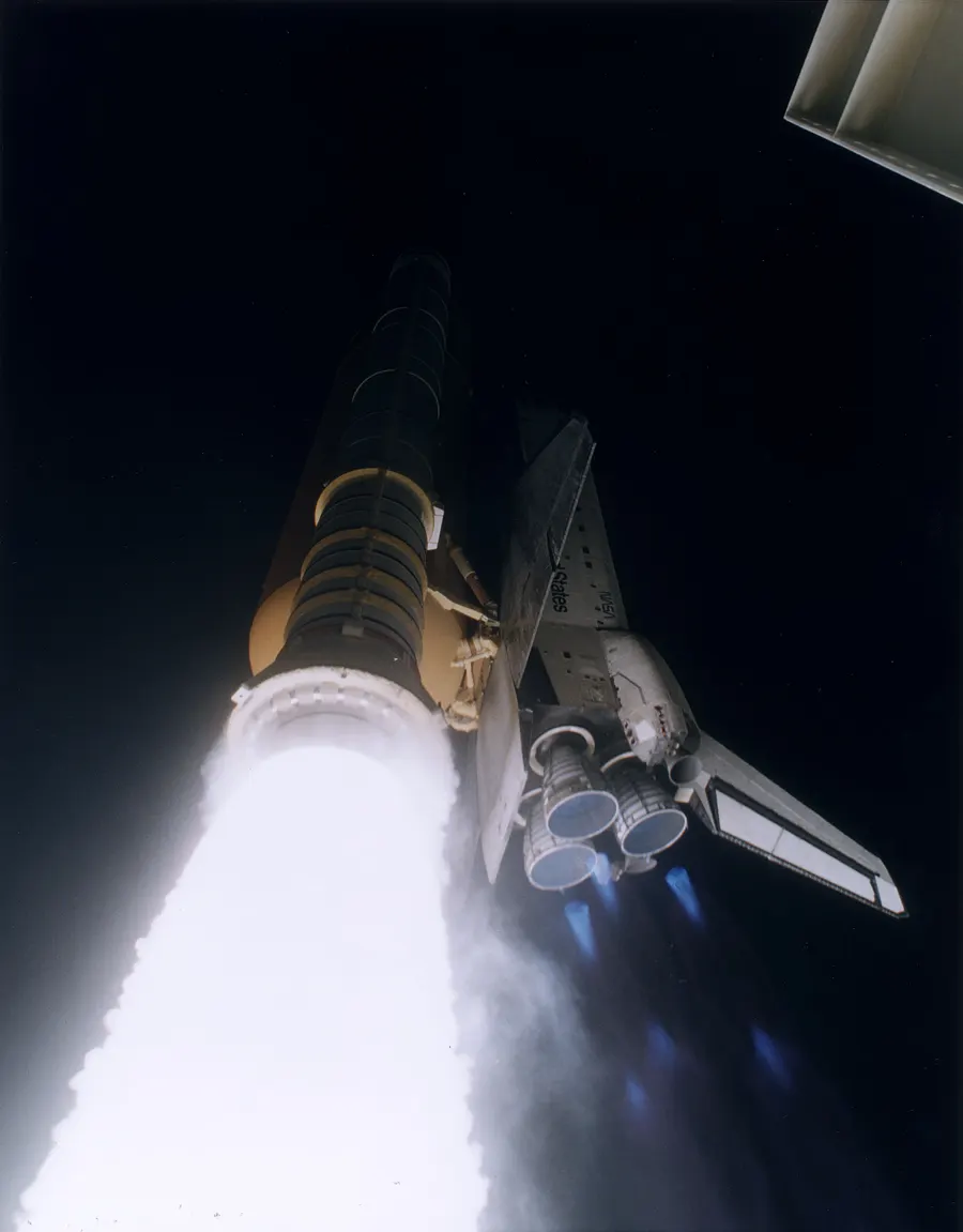 The space shuttle Atlantis lifts off from the Kennedy Space Center at the start of the STS-79 mission to Mir