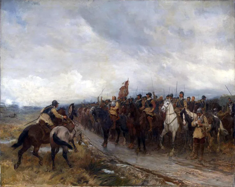 Cromwell at Dunbar, a painting by Andrew Carrick Gow made in 1886