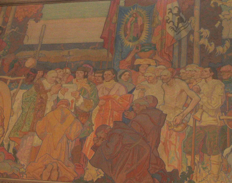 The founding of Los Angeles, part of Dean Cornwell's mural of California history in the Los Angeles Central Library