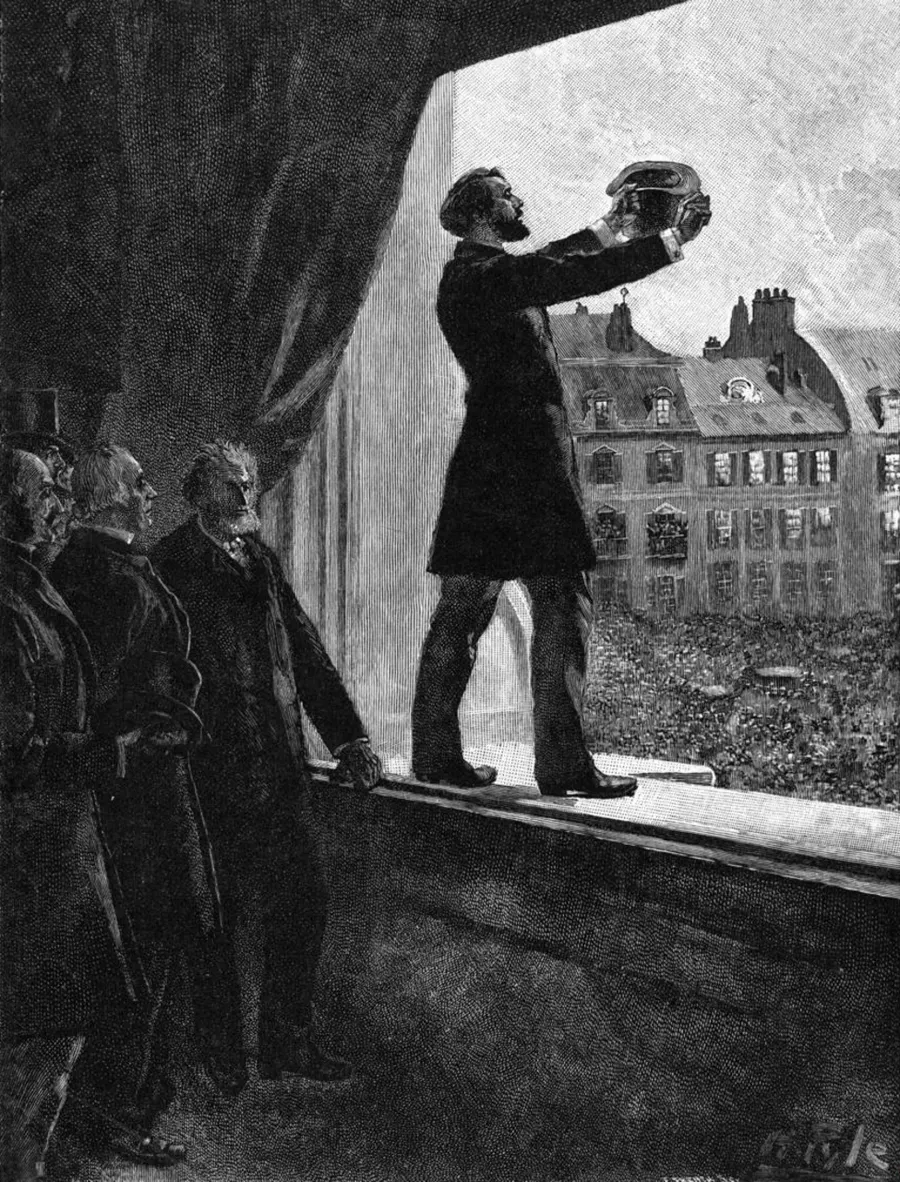 Léon Gambetta proclaiming the Republic of France, in an illustration by Howard Pyle