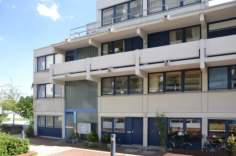 The building at Connollystraße 31 in Munich's former Olympic Village, photographed in 2012