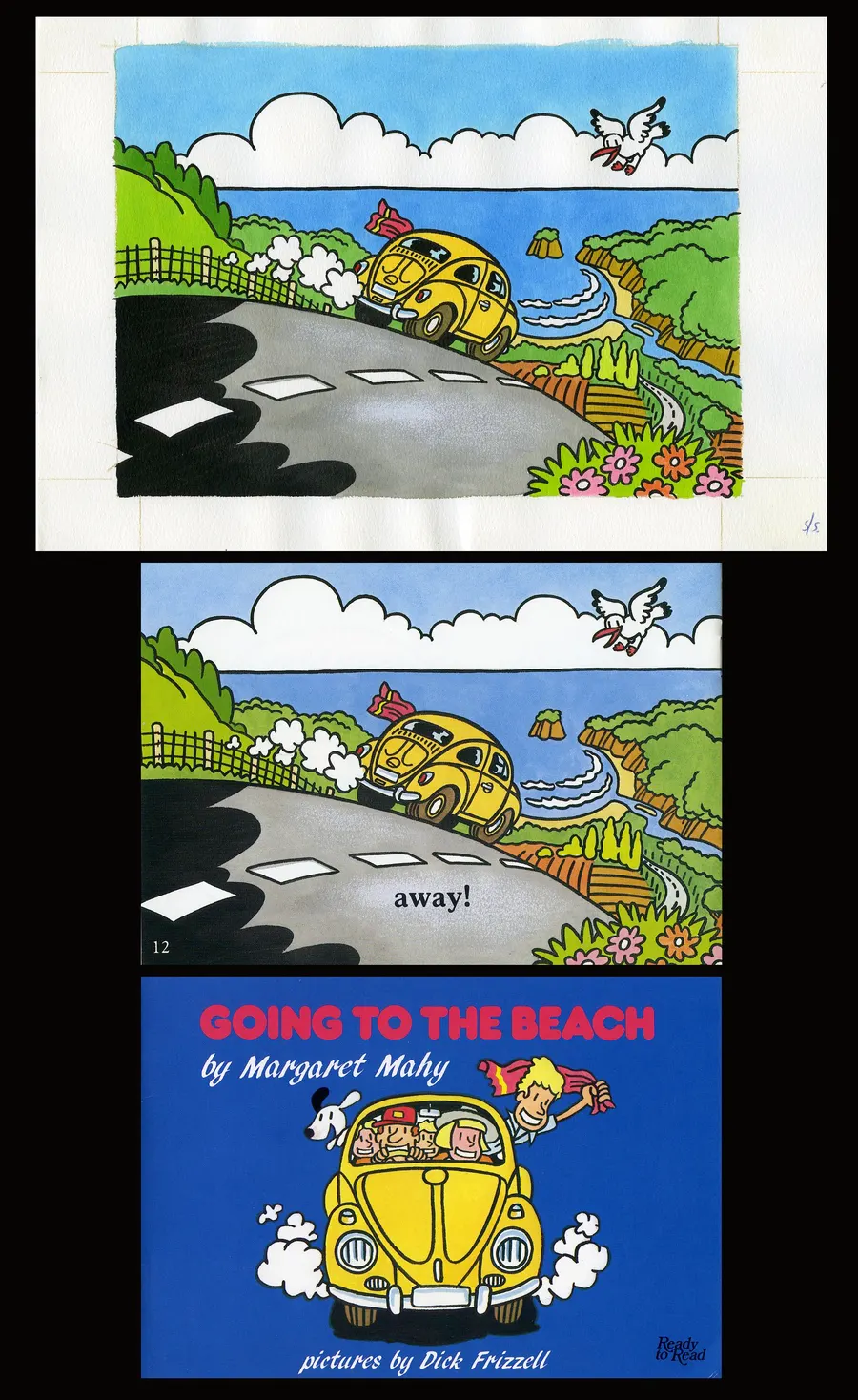 Dick Frizzell's pictures for Margaret Mahy's children's book Going to the Beach, shared by Archives New Zealand for International Literacy Day