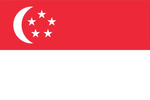 The flag of Singapore.