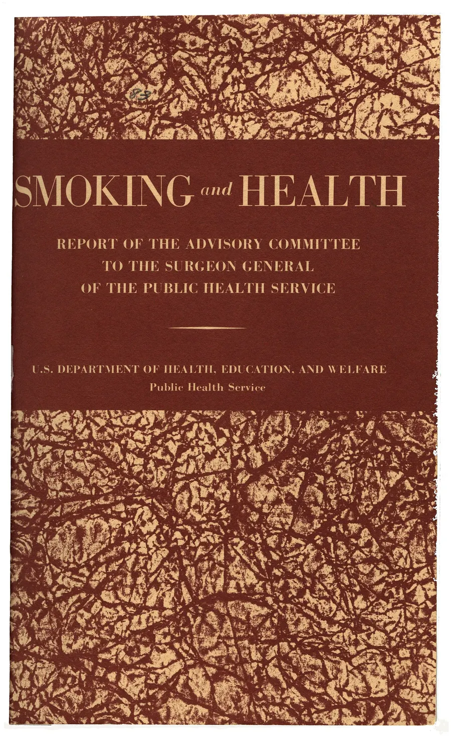 The cover of Smoking and Health, the 1964 report of the Surgeon General's Advisory Committee.