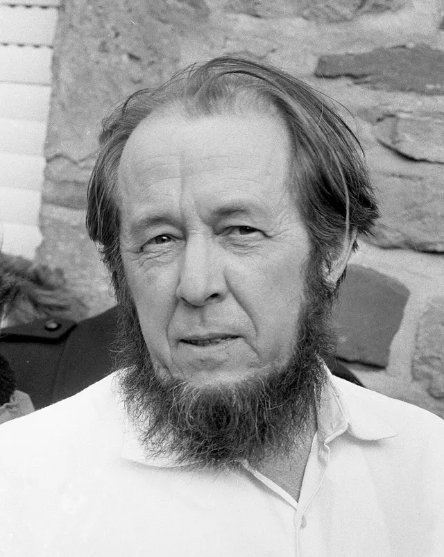 Aleksandr Solzhenitsyn at Heinrich Böll's house in West Germany, days after his expulsion, February 1974.