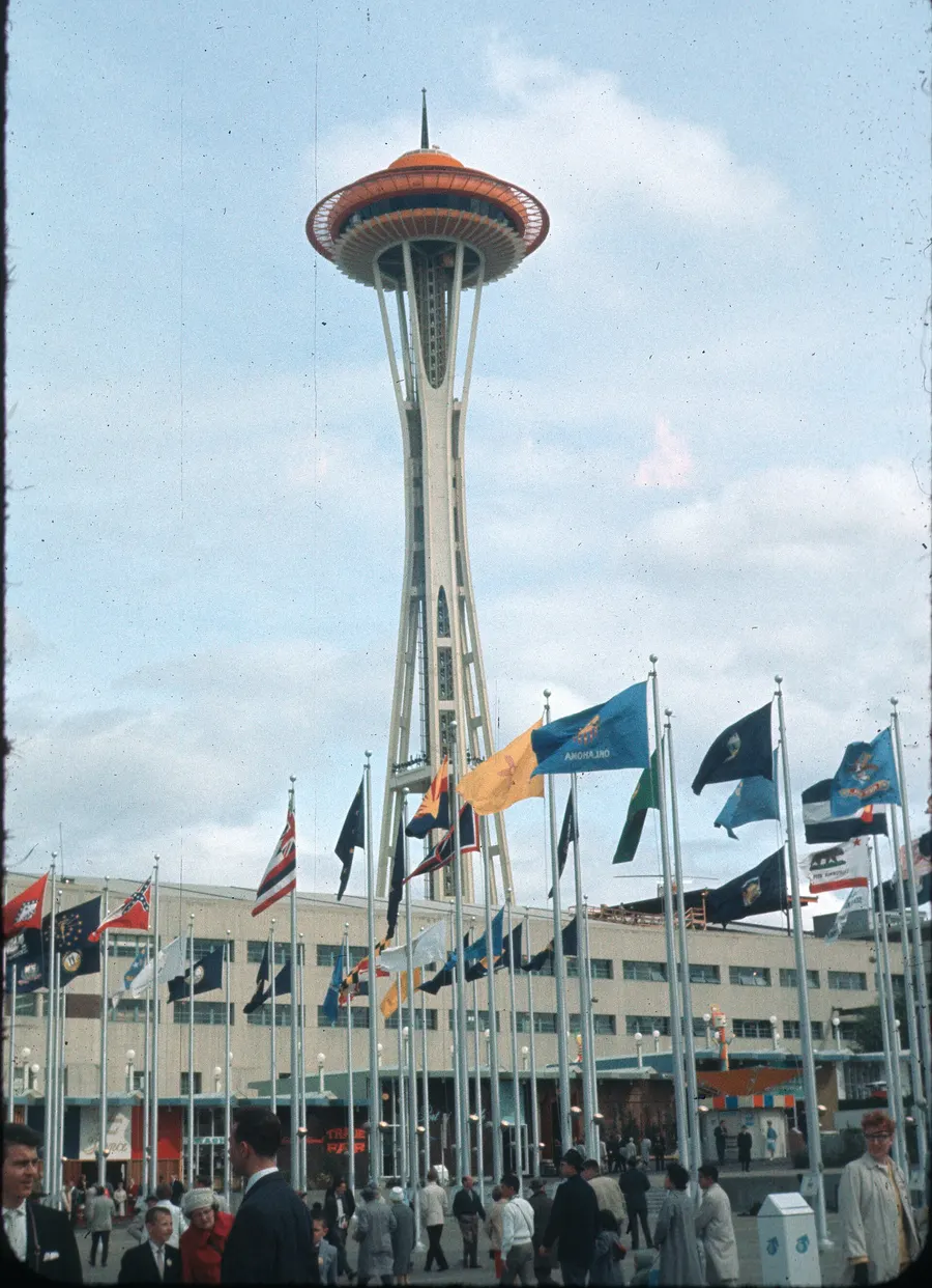 The Space Needle during the Century 21 Exposition in Seattle, 1962 (Seattle Municipal Archives).