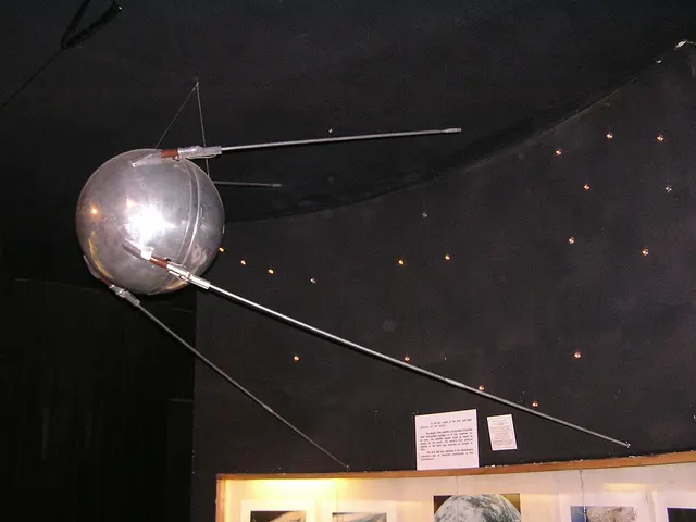 A replica of Sputnik 1 at the Museum of Cosmonautics and Rocket Technology, St Petersburg.