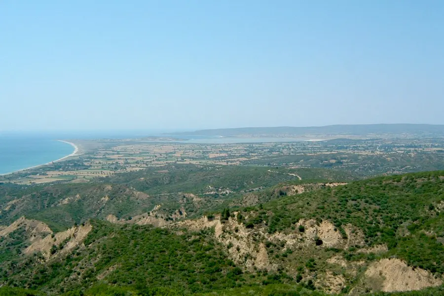 Suvla Bay seen from Battleship Hill on the Gallipoli peninsula.