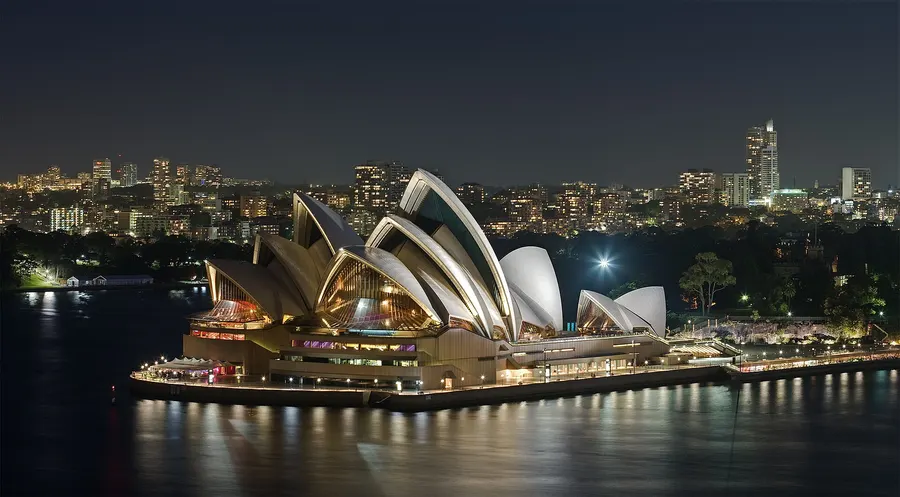 The Sydney Opera House on Bennelong Point.