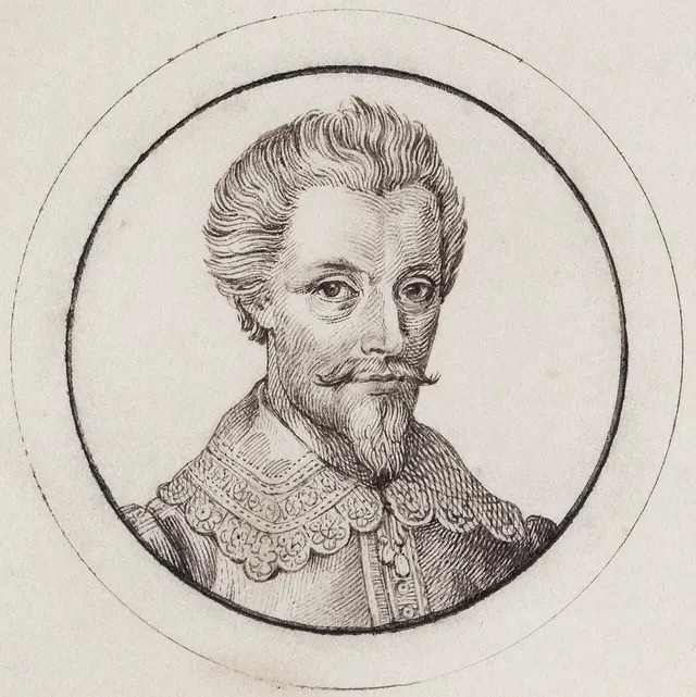 Abel Tasman, in a portrait engraving.