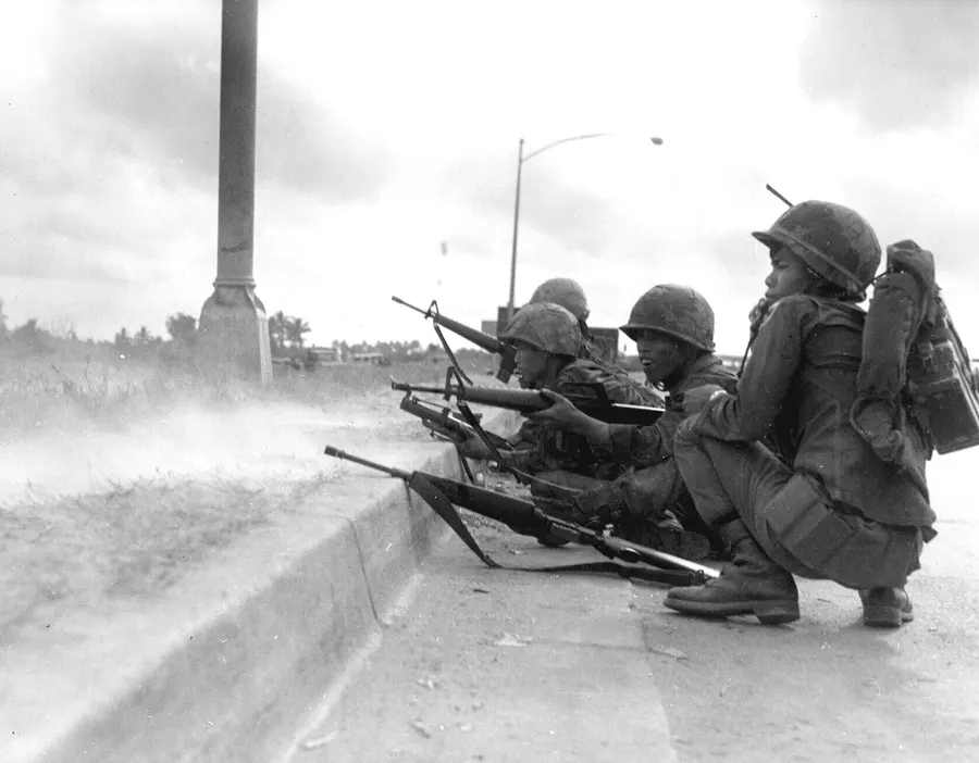 South Vietnamese Rangers defending Saigon during the Tet Offensive, 1968.