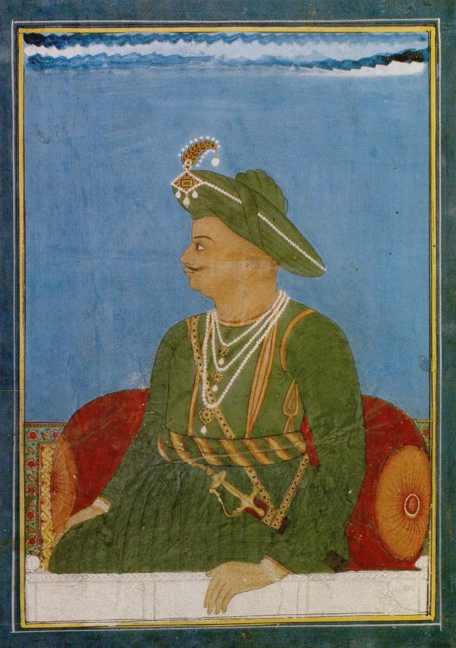 Tipu Sultan, painted by an unknown Mysore artist in about 1790-1800.