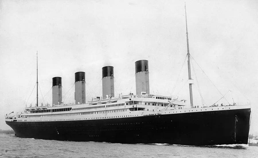 The Titanic leaves Southampton on her maiden voyage, 10 April 1912.