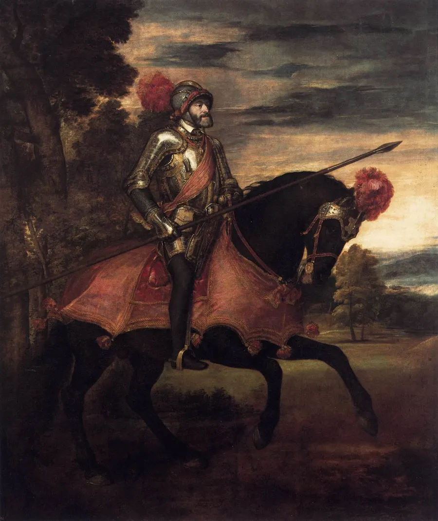 Titian's portrait of Charles V on horseback, painted in 1548 to celebrate the victory at Mühlberg.