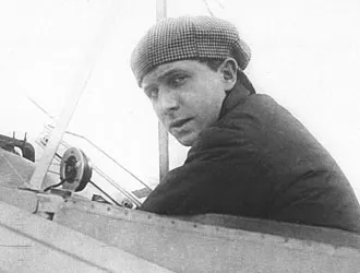 Jorge Chávez in the cockpit of his aircraft.