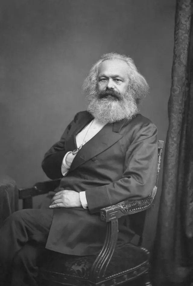Karl Marx, who wrote the International's Inaugural Address, photographed by John Mayall.