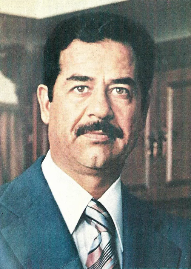 Saddam Hussein, president of Iraq, who ordered the invasion.
