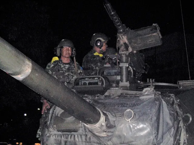 Soldiers on a tank in Bangkok during the coup, September 2006.
