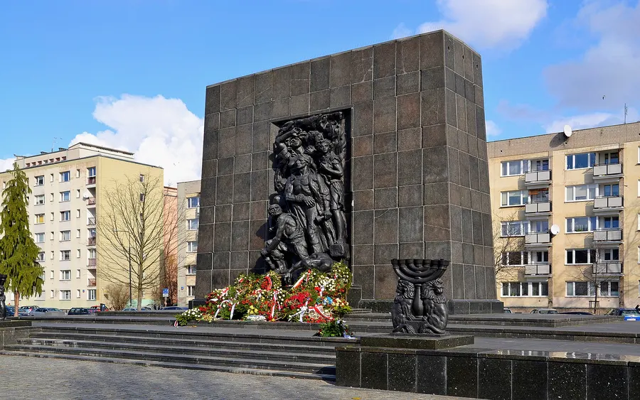 The Monument to the Ghetto Heroes in Warsaw, photographed in 2016.