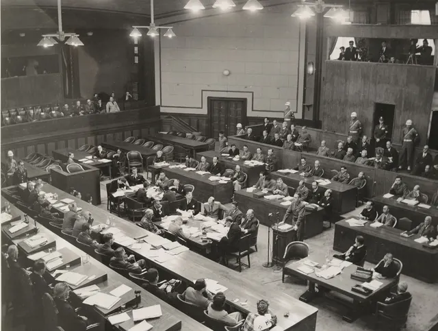 The courtroom of the International Military Tribunal for the Far East in Tokyo.