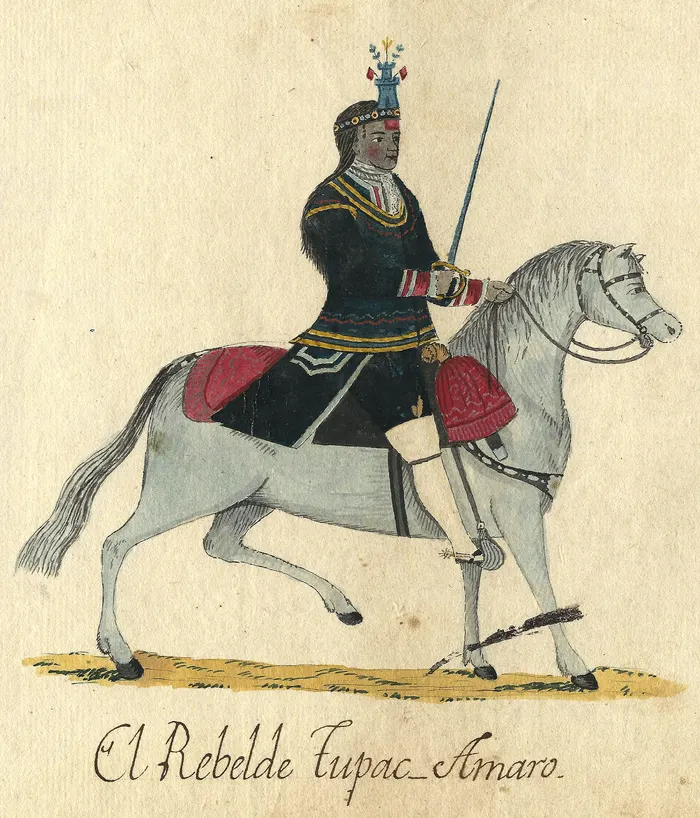 The oldest known portrait of Túpac Amaru II, a watercolour of about 1784 to 1806.