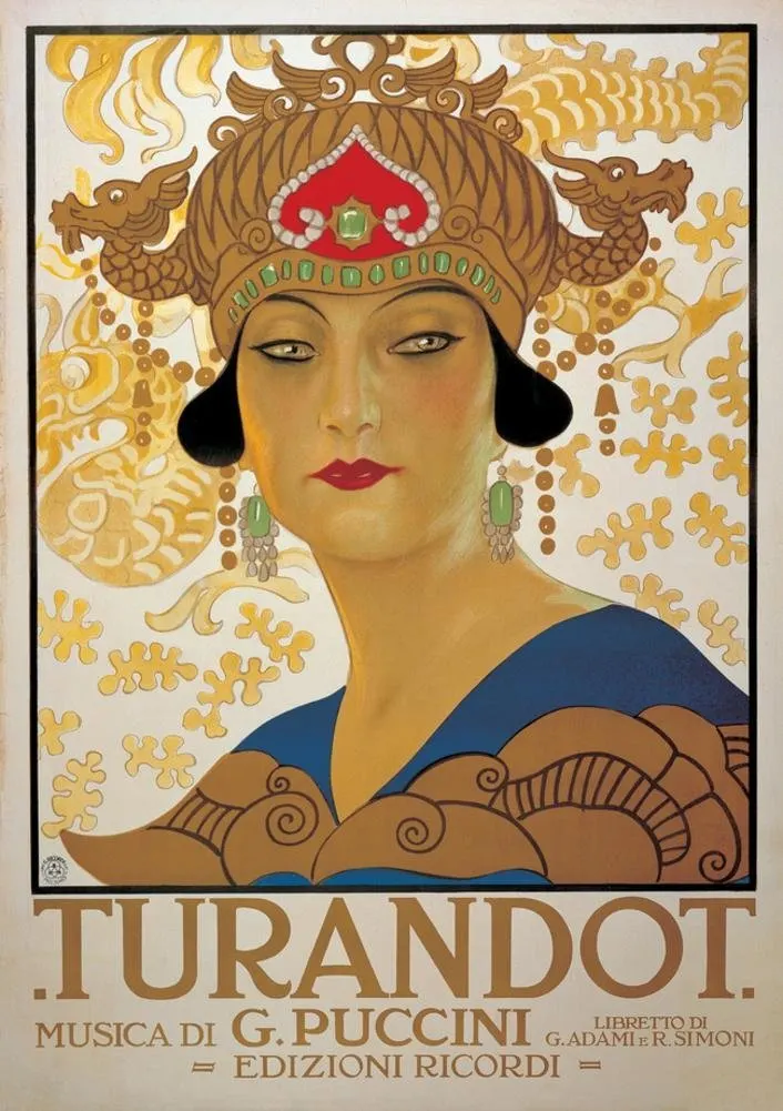 Leopoldo Metlicovitz's poster for the first production of Turandot, 1926.